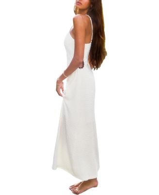 white flowy dress beach Beach Wedding Lace Top Flowy Bottom Wedding Dress Sexy Flowing Chiffon Lace  Slits Lace Boho Bridal Dress White Beach