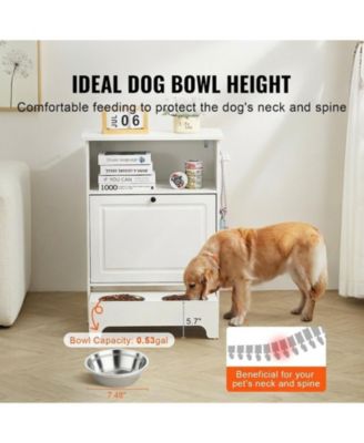 Elevated Pet Feeding Station with Storage for Small Dogs