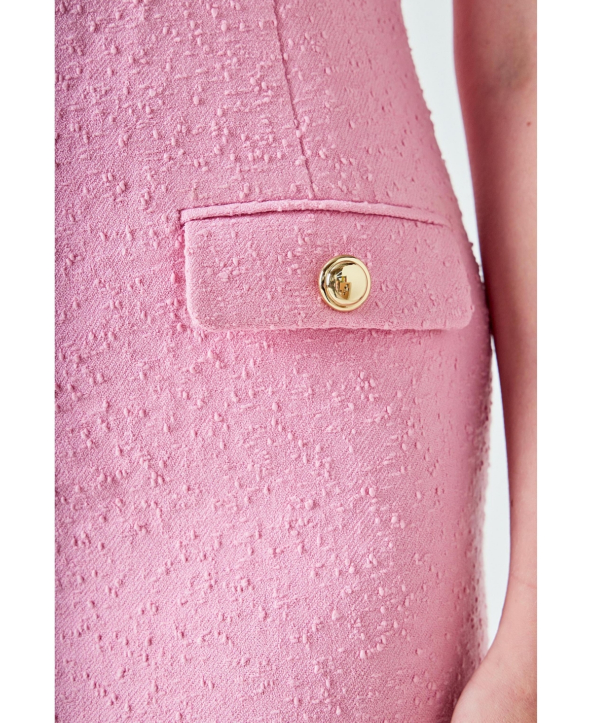 endless rose Women's Tweed Cap Sleeve Mini Dress