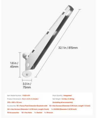 Barbed Wire Arm, Fence Post Extender, Rust-Resistant, 10 Pack