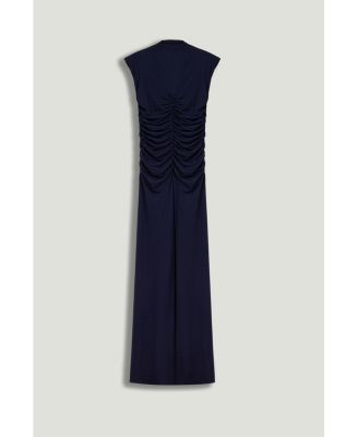 Women's Zip-Front Draped Maxi Dress