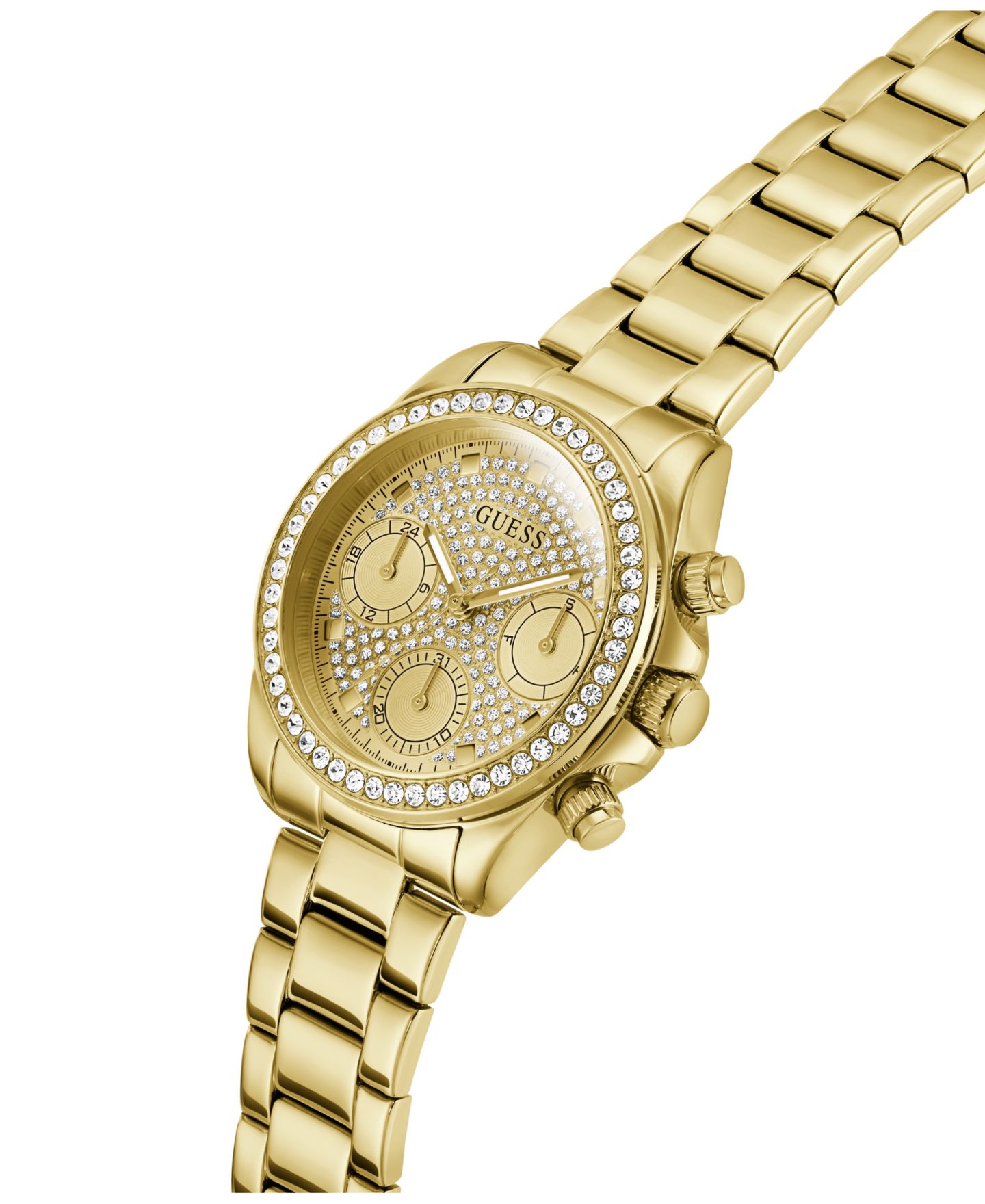 Женские часы GUESS Glitz Gold-Tone Stainless Steel Multi-Function, 36mm — фото 4
