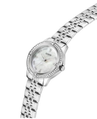 Women's Glitz Silver-Tone Stainless Steel Analog Watch, 32mm