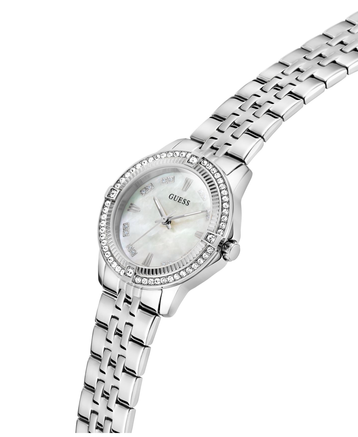 Женские часы GUESS Glitz Silver-Tone Stainless Steel Analog, 32mm — фото 4