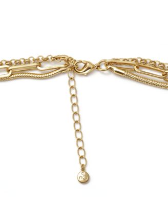 Triple Row 16" Chain Necklace in Silver Plate or Gold Plate