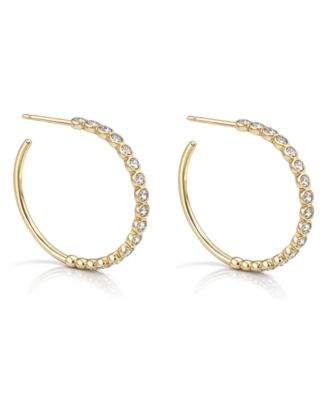 Crystal Post Hoop Earrings
