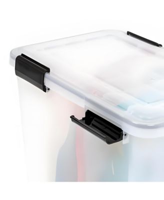 USA 103 Qt Storage Box with Gasket Seal Lid, 2 Pack - BPA-Free,  - Heavy Duty Moving Containers with Tight Latch, Weather Proof Tote Bin