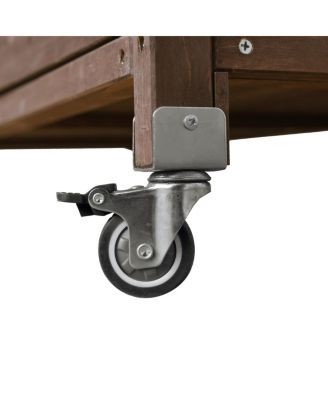 Farmhouse Rolling Outdoor Kitchen Cart Stainless Top