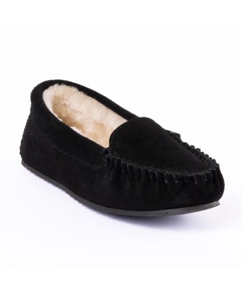 Женские тапочки Minnetonka Cosi Venetian Suede Slippers, цвет: Чёрный