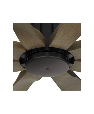 60" Defender Industrial Rustic Indoor Outdoor Ceiling Fan Remote Matte Black Weathered Oak Damp Rated Patio