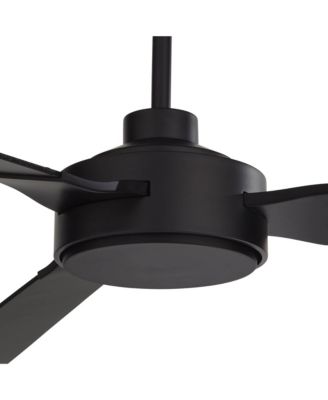 60" Invictus Indoor Outdoor Ceiling Fan 3 Blade Remote Control Matte Black Finish Dark Walnut Wood Finish Blades Damp Rated