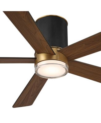 56" Vex Matte Black LED Hugger Ceiling Fan with Remote