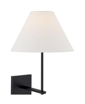 Possini Euro Ayla 32" High Black and White Linen Wall Sconce