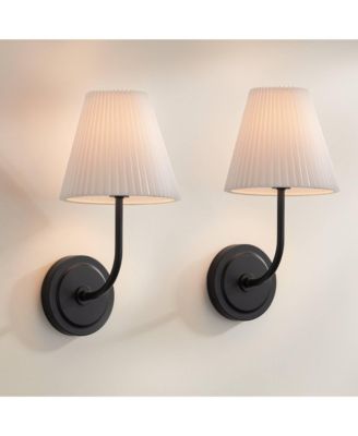 Possini Euro Nina 14" High Matte Black Wall Sconce Set of 2
