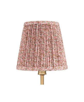 Ophelia 9 1/2"H Warm Brass Plug-In Wall Sconce Pink Floral Shade