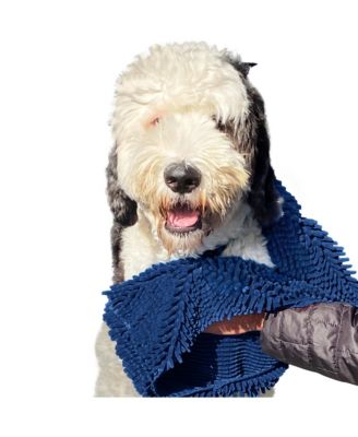 Ultra Absorbent Microfiber Dog Towel with Hand Pockets Quick Dry Machine Washable for Wet Dogs Muddy Paws