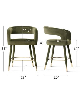 Counter Height Stools with Arms for Kitchen Island, 2PK