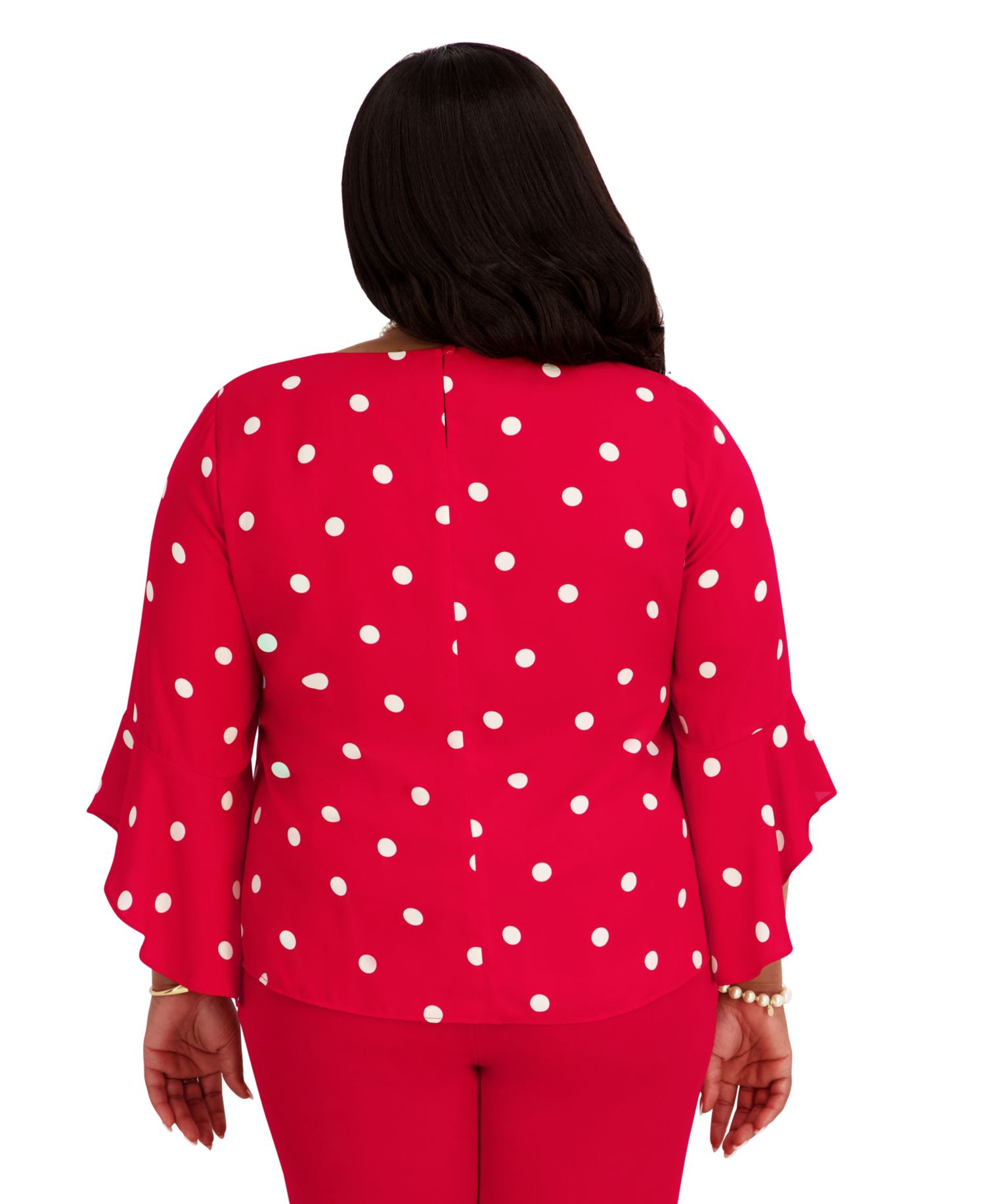 Women's Boat Neck Ruffle-Sleeve Blouse