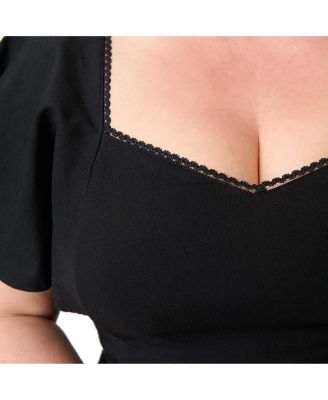 Plus Size Flutter Sleeve Swing Dress