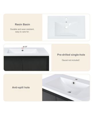 30" Bathroom Vanity Set with Sink, Bathroom Storage Cabinet with Solid Wood Frame