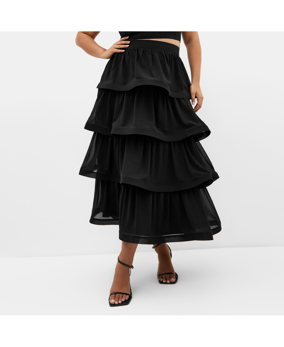 City Chic Women's Bianka Tiered Skirt