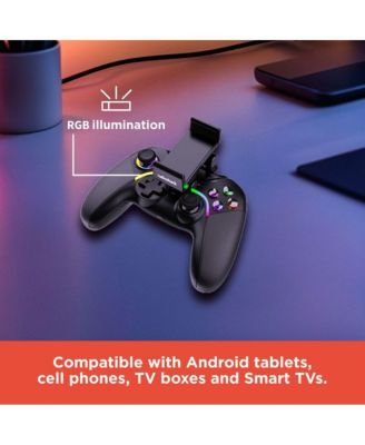 Wireless Portable Gamepad With Lights for Gaming Ergonomic Design and 360 Rotation With Removable Phone Clip 2606068