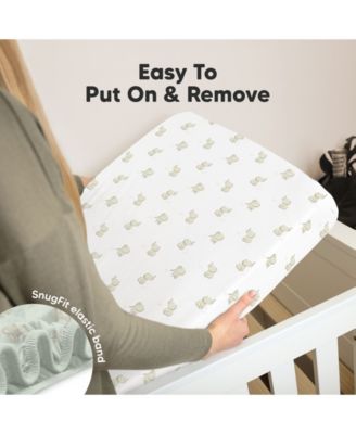 Mini Crib Sheets for Baby Girls, Boys, 2-Pack Soothe Pack and Play Sheets Fitted, Pack N Play Mattress Sheet