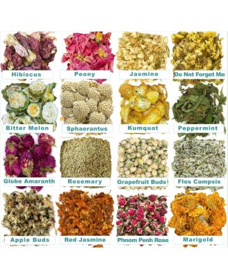 16 Bags Dried Flowers Soap Candle Bath Bomb Making Fragrant Grade A Variety