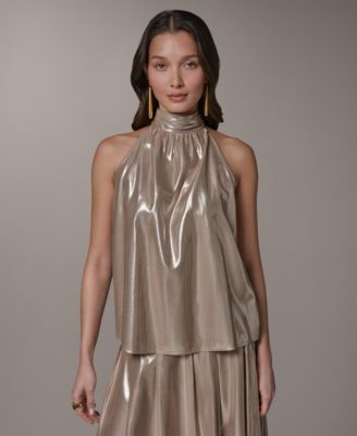 Women's Sleeveless Shine High-Neck Top