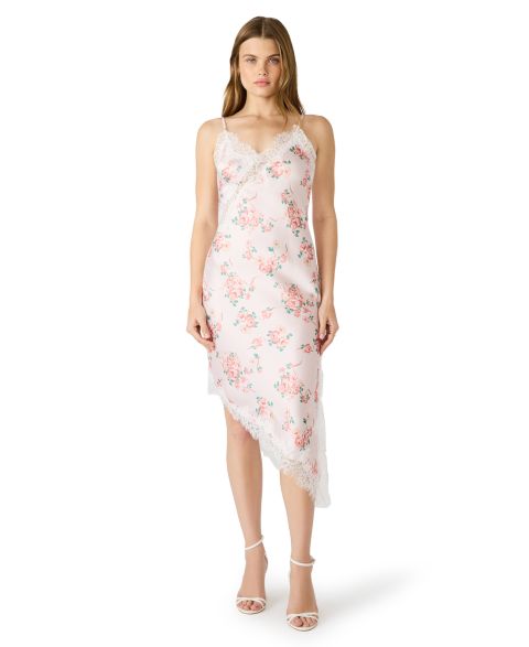 Женское платье Steve Madden Printed V-Neck Asymmetric Midi, цвет: С принтом