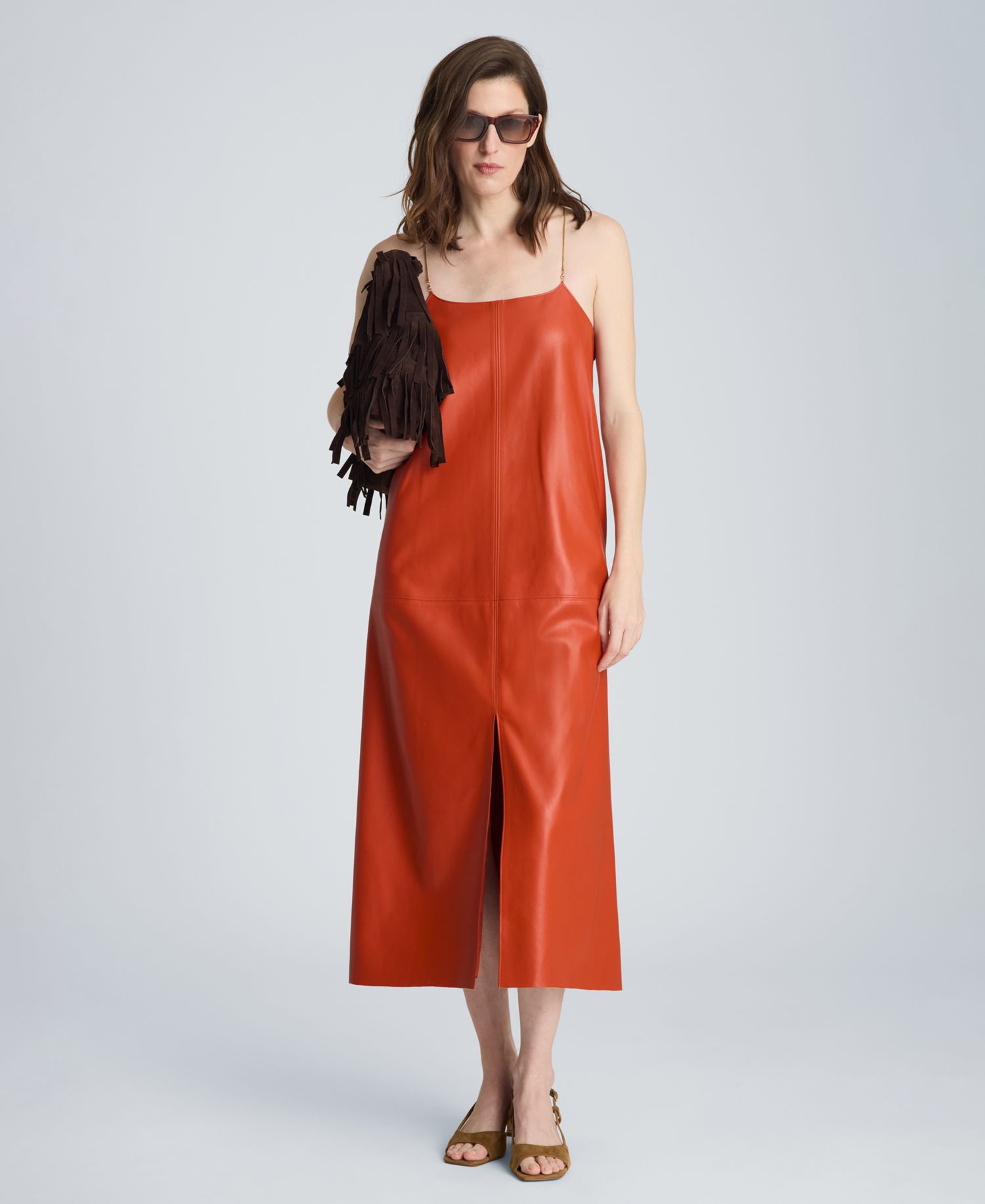 Women's Metal Strap Midi Slip Dress