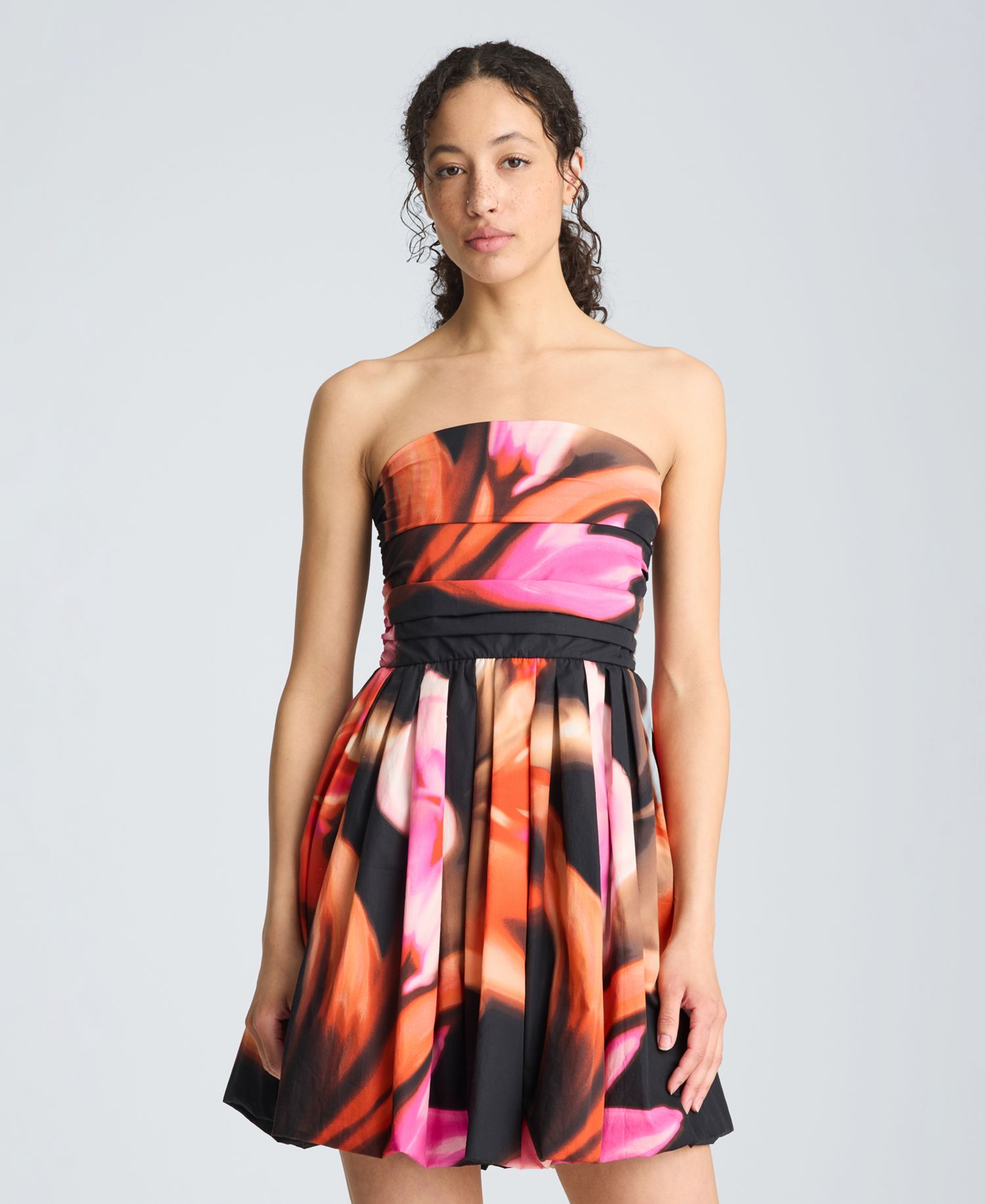 Women's Printed Strapless Mini Dress