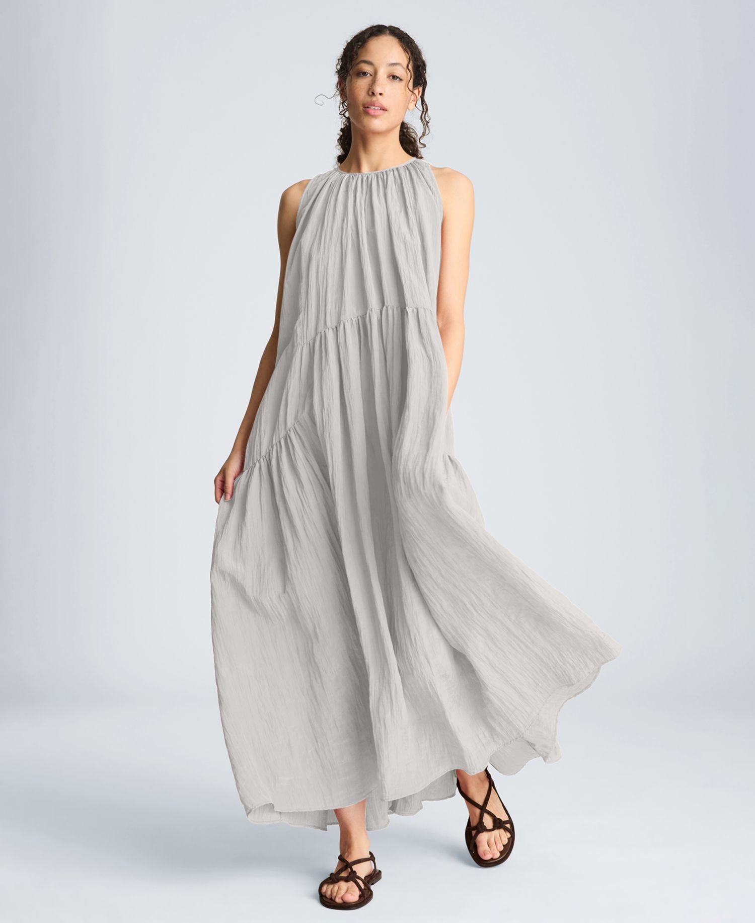 Women's Halter Neck Tiered Maxi Dress