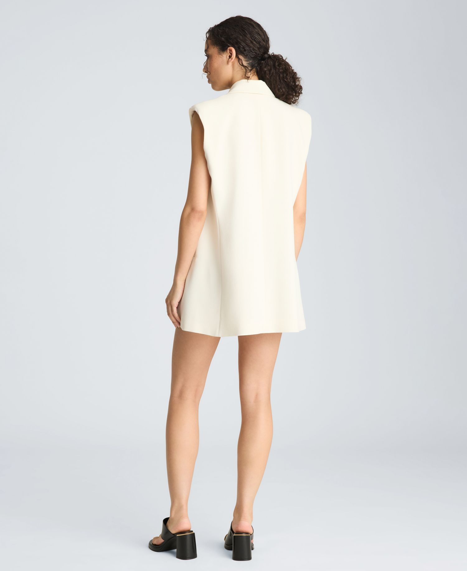 Women's Sleeveless V-Neck Blazer Mini Dress