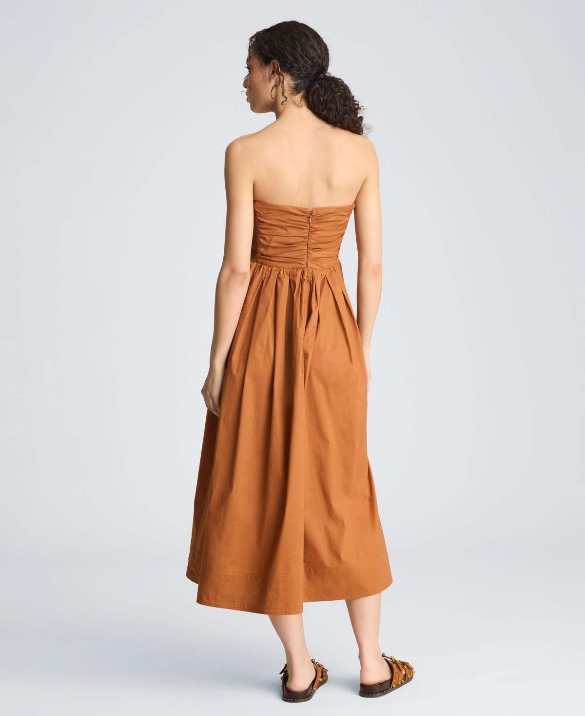 Kenneth Cole Women's Strapless Shirred Midi Dress