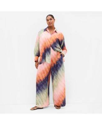 Women's Sunset Ombre Print Wide Leg Pant