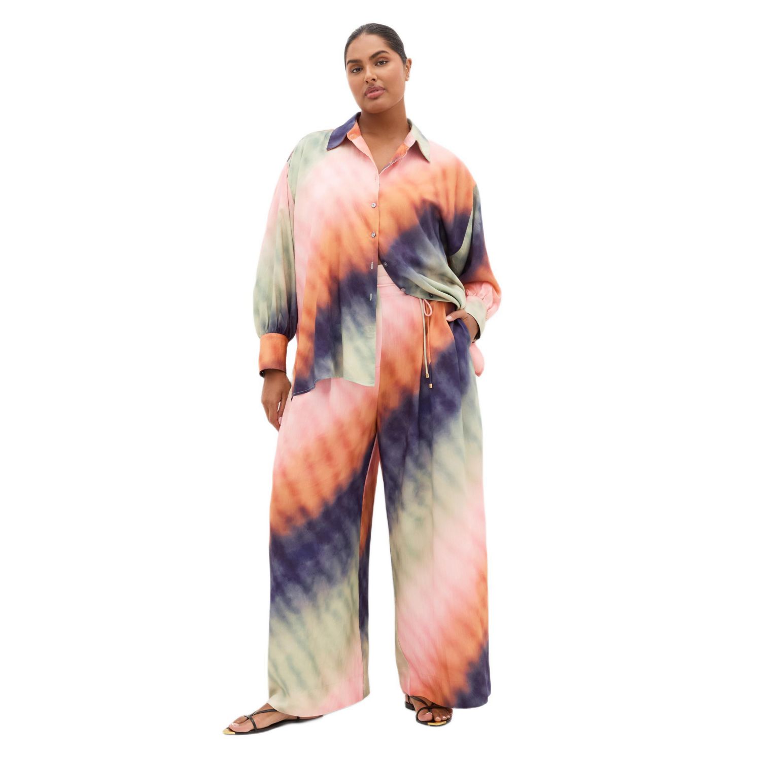 Women's Sunset Ombre Print Wide Leg Pant
