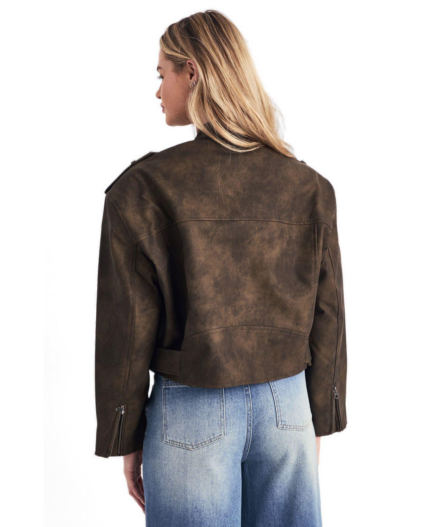 Women's Cropped Biker Jacket