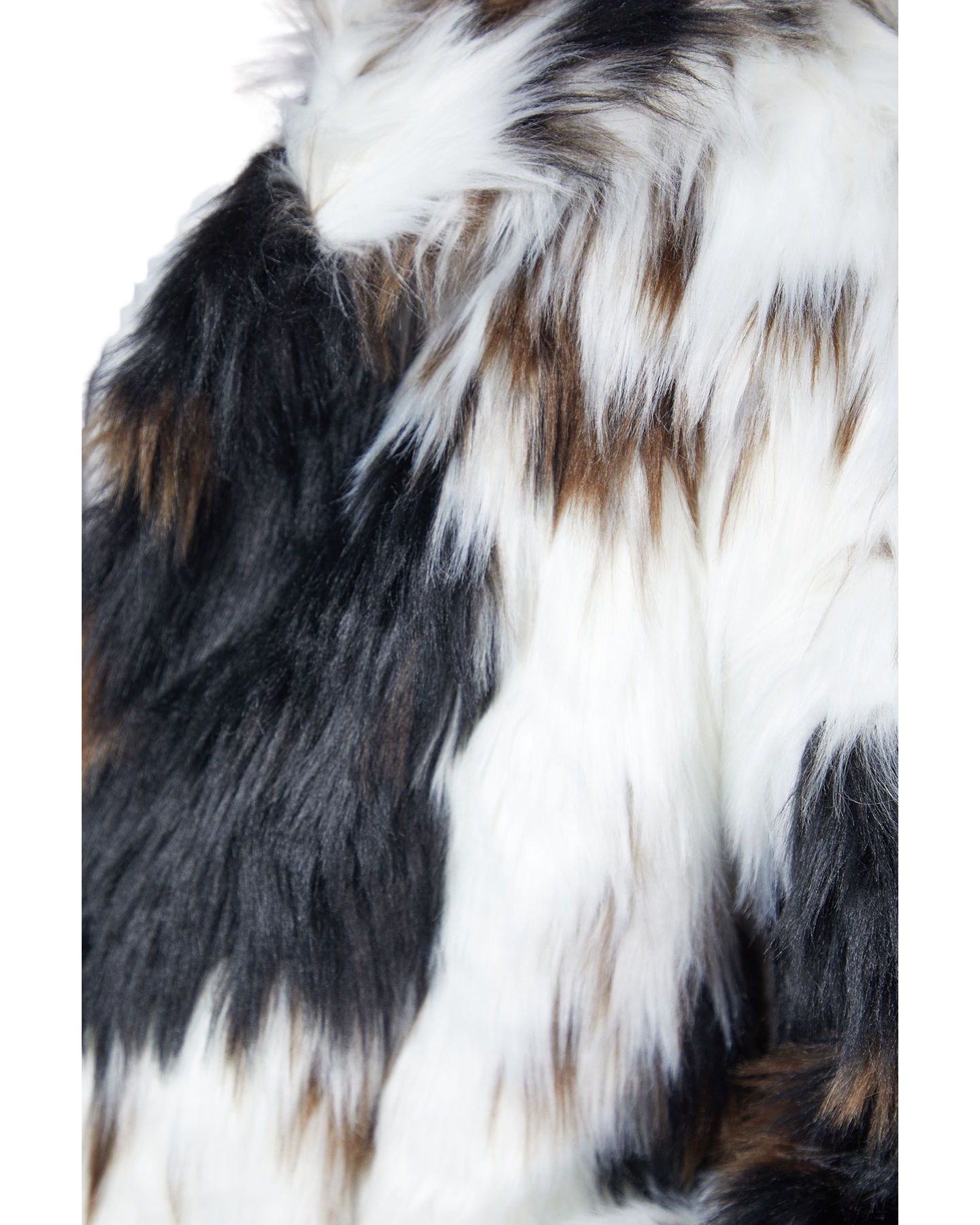 Женское пальто Warehouse Premium Funnel Neck Mono Faux Fur — фото 5