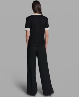 Women's Rose Detail Crewneck Sweater