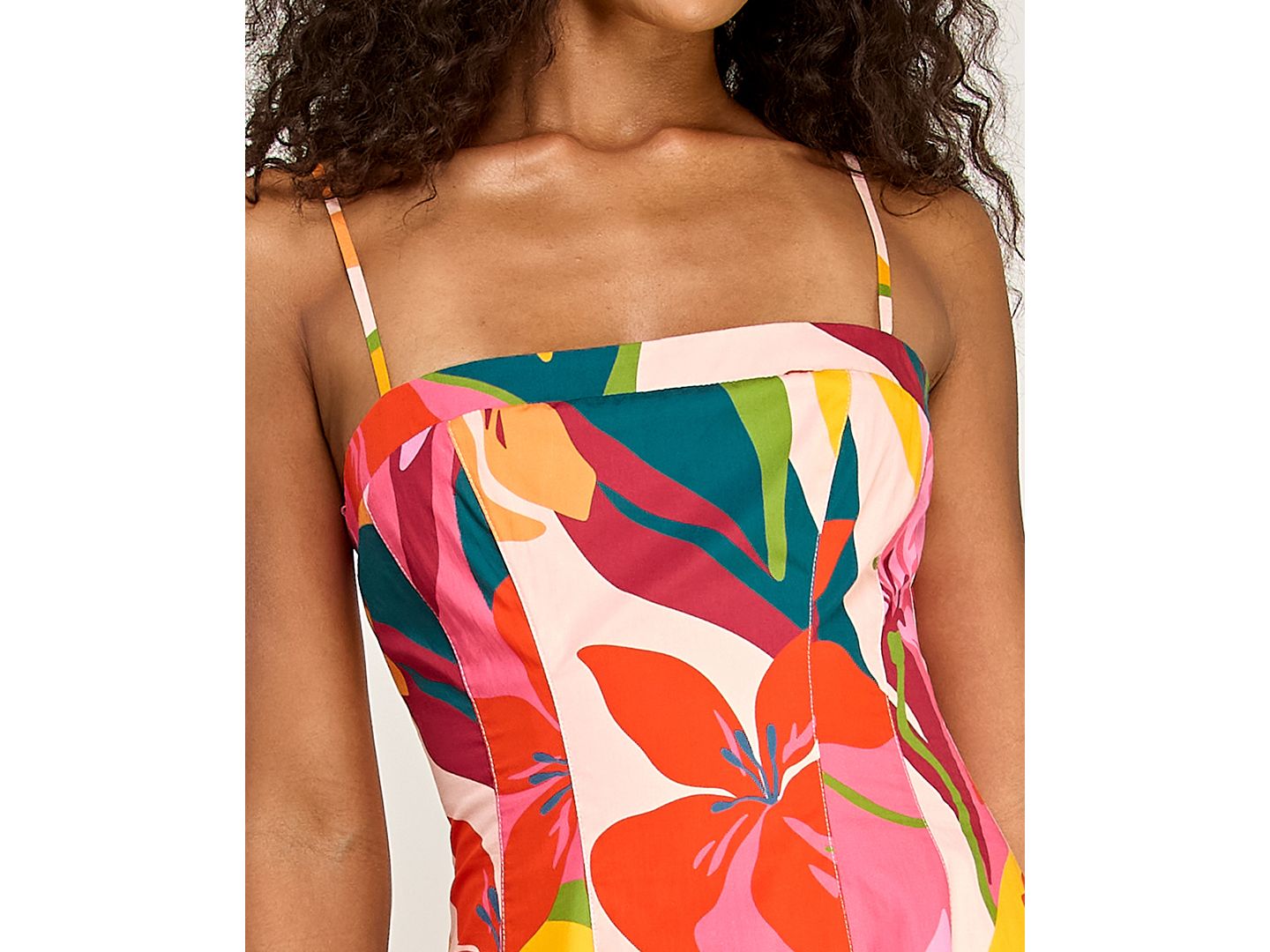 Женское платье Alex & Sophia Juniors' Printed Poplin Square Neck Midi, цвет: Разноцветный — фото 3
