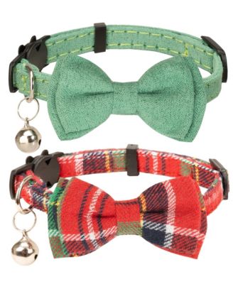 Breakaway Cat Collar with Bell Detachable Bowtie Adjustable Safety for Small Pets