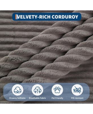 Oversized Chaise Lounge Chair 79 69" Indoor Double Cloud Boneless Couch with 4 Pillows Armrests Deep Seat No Assembly Required Comfy Corduroy