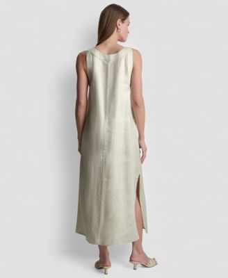 Linen V-Neck Maxi Dress