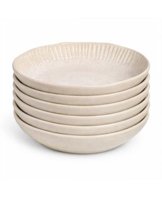 Stoneware Linhas Salad Bowls, Set of 6