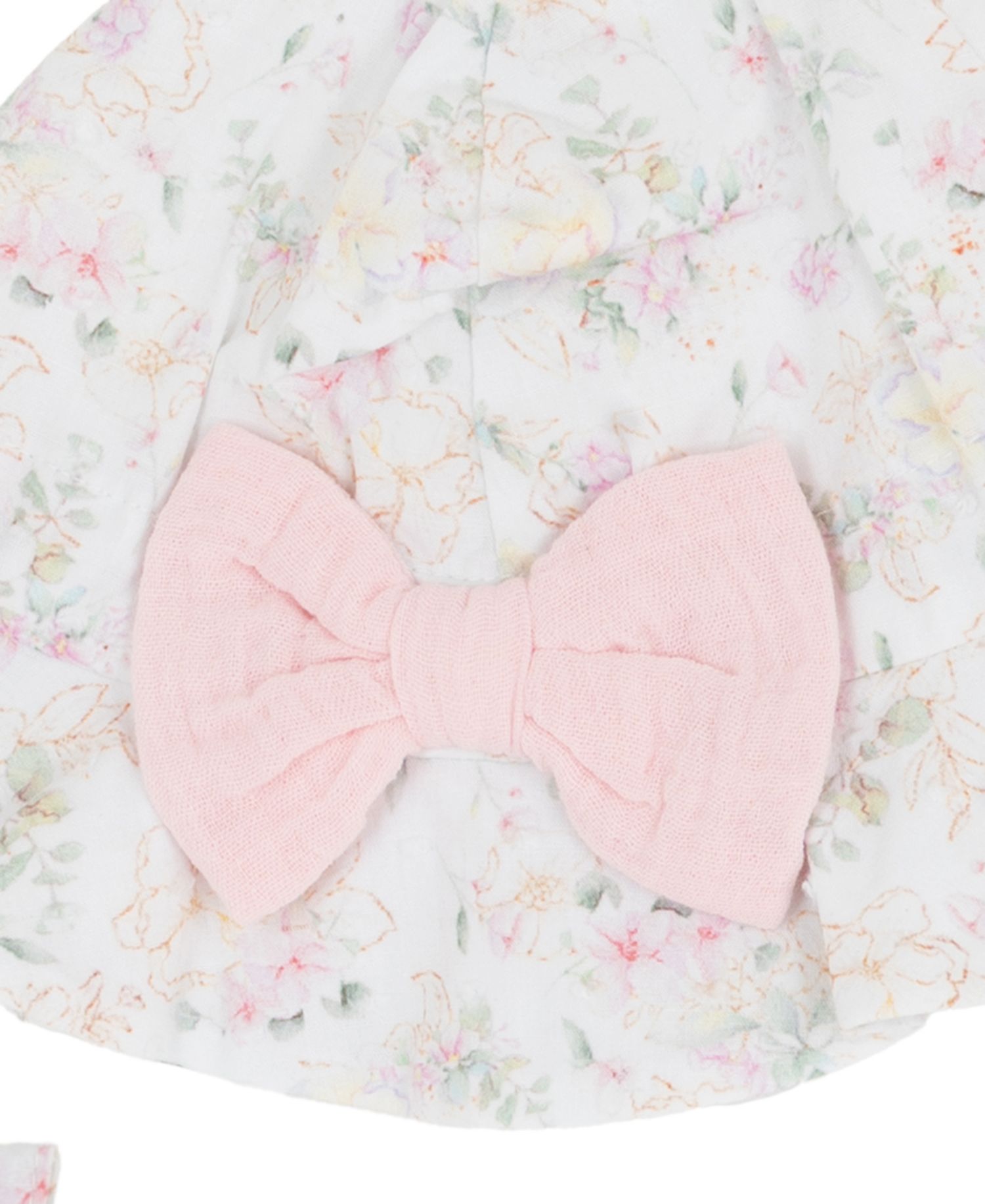 Baby Girls' Square Neck Bubble Romper with Hat