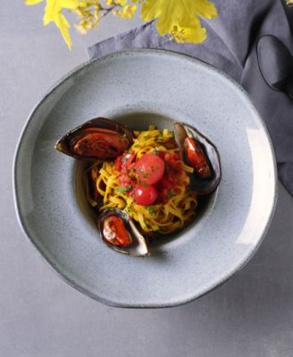 11.02" Stoneware Deep Rim Plates, Set of 4