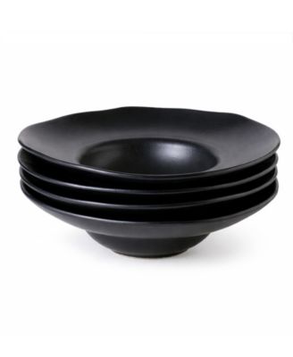 11.02" Stoneware Deep Rim Plates, Set of 4
