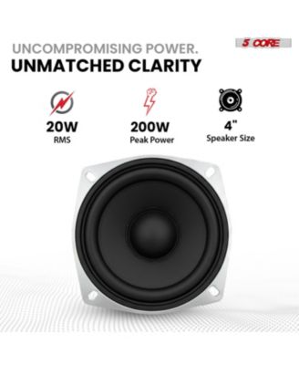4 Inch Subwoofer Pair 200W Car Audio Sub Woofer 4 Ohm Deep Bass Replacement Loud Speaker