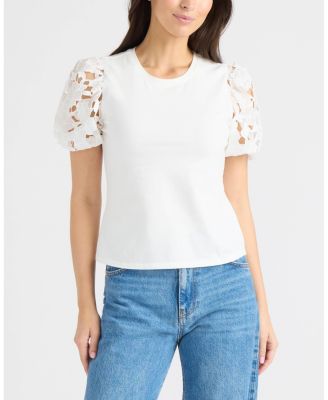 Ellen Tracy Women's Lace Sleeve Top - Macy's